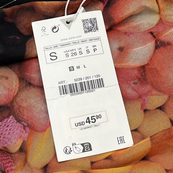 Zara Dress Womens S Ruched‎ Mesh Fruit Stand Strappy Bodycon Maxi Y2K Festival - Picture 10 of 14
